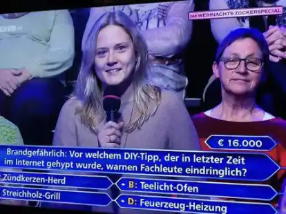 Wer wird Million&auml;r? Annika Siemen genoss den Auftritt in der Jauch-Show vor einem Millionenpublikum.