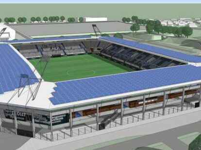 Eine erste Idee f&uuml;r ein Stadion an den Weser-Ems-Hallen.