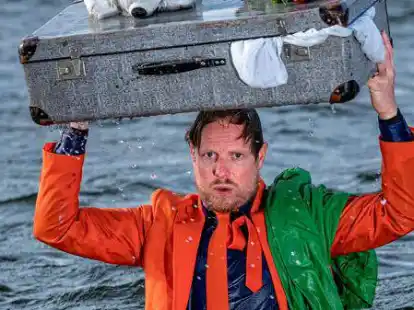 Skizziert in seinem Programm was passiert, wenn die Niederlande im Meer versinken: Patrick Nederkoorn aus Amsterdam.