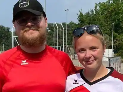 Starten ab Januar eine Leichtathletikgruppe f&uuml;r Kinder mit Migrationshintergrund: Jarred Baedeker und Katharina Trey vom TV Hude