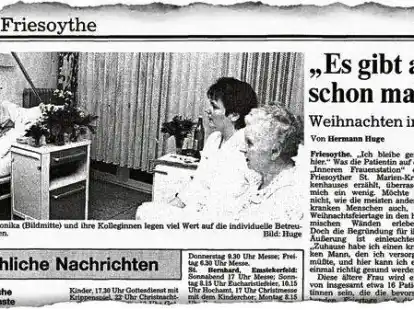 So berichtete die Nordwest-Zeitung am 23. Dezember 1989.