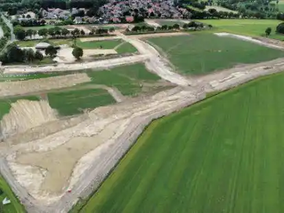 Aus der Luft betrachtet: das Neubaugebiet Grote Placken in Wiefelstede.