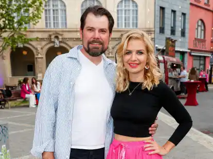 Susan Sideropoulos und Daniel Fehlow beim Jubil&auml;umsfest 30 Jahre &laquo;Gute Zeiten - schlechte Zeiten&raquo; in Potsdam.