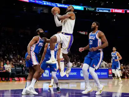 Lakers-Superstar LeBron James auf dem Weg zu den n&auml;chsten Punkten.