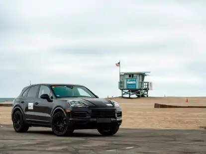Ab April bestellbar: Der neue Porsche Cayenne, hier noch leicht getarnt.
