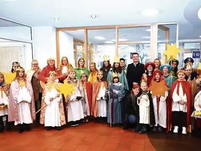 Sternsinger wurden auch im Ganderkeseer im Rathaus empfangen.