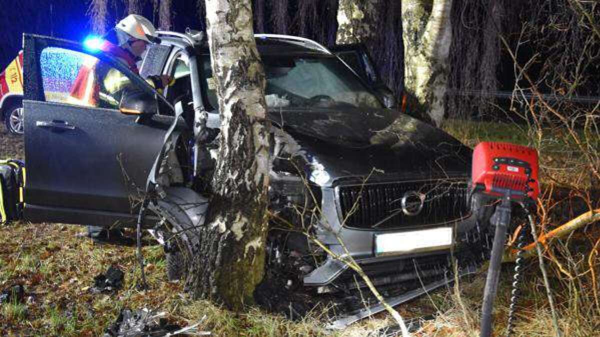 Unfall Auf Der B72 Bei Ramsloh: Pkw Bleibt Zwischen Zwei Bäumen Stecken