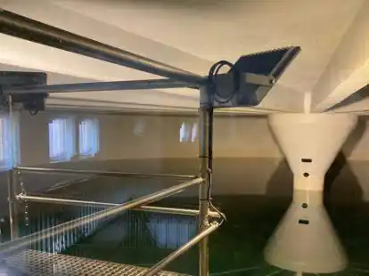 Blick in einen der beiden  Trinkwasserspeicher am Lenzweg.