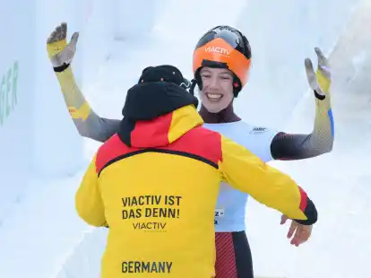 Susanne Kreher siegte bei der Skeleton-WM in St. Moritz.