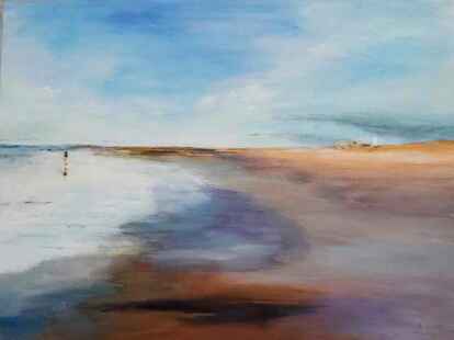 Teil der neuen Ausstellung im Hatter Rathaus: Nordseestrand von Antje Boedecker