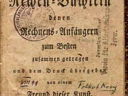 Dieses Rechenbuch nach Vorlage  des Buttforder Lehrers  Folkert Krey  wurde 1806 in Bremen gedruckt. Es galt lange als Arbeitsmittel.
