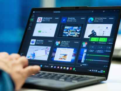 Weil ein Snapdragon-Prozessor drinsteckt, holt man sich auf das Lenovo Thinkpad X13s am besten die angepassten Apps aus dem Microsoft Store. Andere Programme laufen auch, aber manchmal nicht rund.