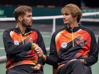 Bestreiten die deutschen Einzel im Davis Cup gegen die Schweiz:&nbsp;Oscar Otte (l) und Alexander Zverev.