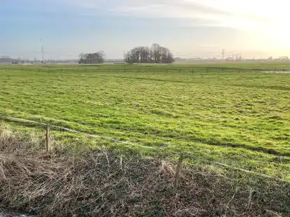 Blick vom Tichelboer Weg in Richtung B 436 und Neustadtg&ouml;dens. Hier k&ouml;nnte etwas unter der &Uuml;berschrift &bdquo;Gr&uuml;ne Energie&ldquo; entstehen.