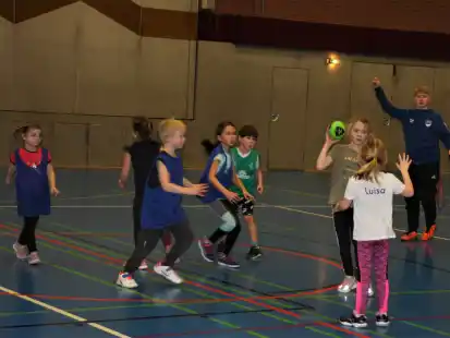 Ball im Blick: Bei den j&uuml;ngsten Handballspielern in Augustfehn wird fr&uuml;h damit begonnen, die Grundlagen zu vermitteln.