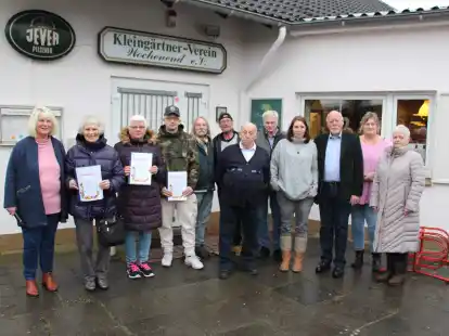Der Kleing&auml;rtnerverein Wochenend ehrte jetzt langj&auml;hrige Mitglieder.