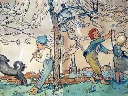 Kindertanz,  Zeichnung aus dem Jahr 1913.