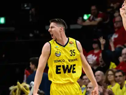 Bereit f&uuml;r das Finale: Alen Pjanic und die EWE Baskets Oldenburg