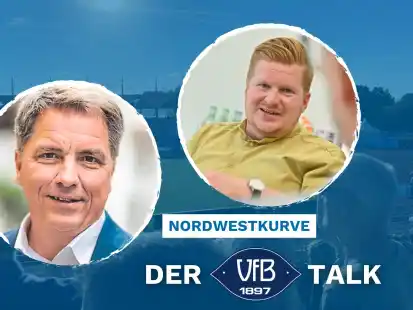 Zu Gast in der sechsten Ausgabe von &bdquo;Nordwestkurve&ldquo;: Oldenburgs Oberb&uuml;rgermeister J&uuml;rgen Krogmann und VfB-Gesch&auml;ftsf&uuml;hrer Michael Weinberg.