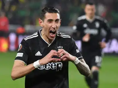 Erzielte beim 3:0-Sieg von Juventus Turin beim FC&nbsp;Nantes alls drei Tore: Angel Di Maria.
