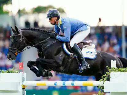 Christian Ahlmann auf dem Pferd Solid Gold.