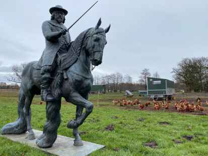 Graf Anton G&uuml;nther steht seit Ende voriger Woche nur wenige Meter entfernt von den H&uuml;hnern auf dem Hof Biebert in Munderloh.