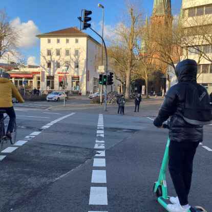 Der Weg in die Innenstadt von der Gartenstra&szlig;e &ndash; f&uuml;r den Wallring soll eine Einbahnregelung gepr&uuml;ft werden, so einer der Punkte aus dem Mobilit&auml;tsplan.