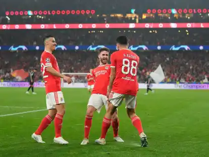 Benfica Lissabon setzte sich auch im R&uuml;ckspiel souver&auml;n gegen Br&uuml;gge durch.