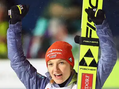 Gl&auml;nzte bei der Nordischen Ski WM in Planica als Dreifach-Weltmeisterin: Katharina Althaus.