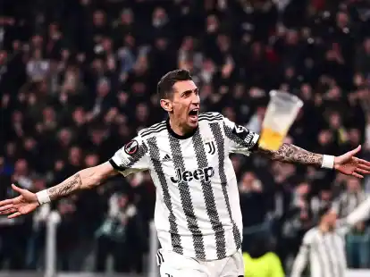 Turins &Aacute;ngel Di Maria jubelt nach seinem entscheidenen Tor zum 1:0.