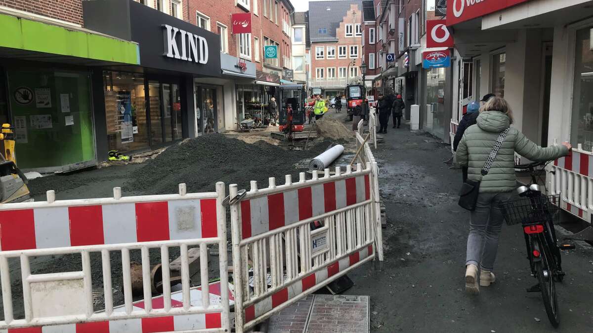 Fußgängerzone Emden Umstrittene Baumaßnahme in Emden