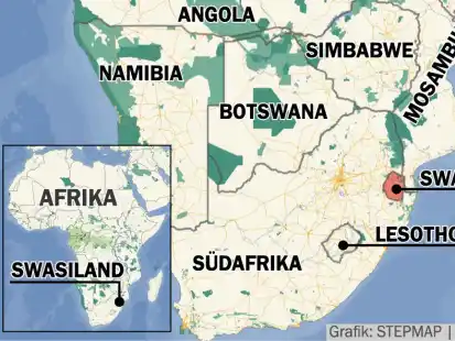 Swasiland liegt im s&uuml;dlichen Afrika.