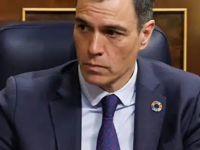 Pedro Sanchez, Ministerpr&auml;sident von Spanien, nimmt an der zweiten Sitzung des Misstrauensantrags im Abgeordnetenhaus teil.