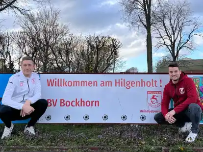 Freuen sich auf die Zusammenarbeit beim BV Bockhorn ab Sommer: der neue BVB-Trainer Timo Lüdtke (rechts) und Abteilungsleiter Christian Tannert