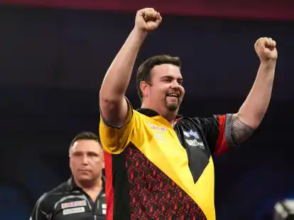 Sorgte bei der Darts-WM f&uuml;r eine deutsche &Uuml;berraschung: Gabriel Clemens.