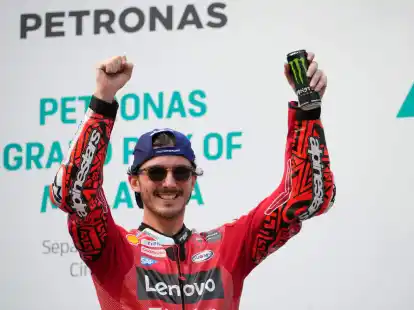 Francesco Bagnaia ist der Sieger des Gro&szlig;en Preises von Malaysia.