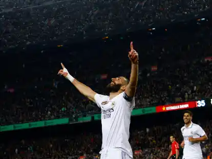 Steuerte beim 4:0 in Barcelona drei Tore bei: Real-St&uuml;rmer Karim Benzema.