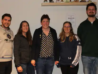 Der neue Vorstand des BSV Benthullen-Harbern (von links): Mattis Bluhm, Tanja Sch&uuml;rmann, Kora Hei&szlig;enberg, Kathrin Bubolz und Jan Buschmann.