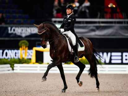 Dressurreiterin Ingrid Klimke auf dem Pferd Franziskus.