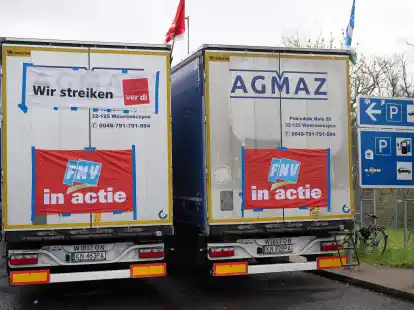 Auf der Rastst&auml;tte Gr&auml;fenhausen streiken die Lastwagenfahrer weiter.