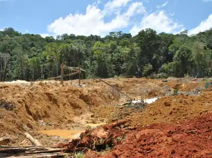 Eine Goldmine bei Antonino im S&uuml;dosten Surinames.