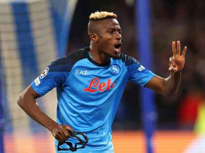 Neapels Victor Osimhen jubelt nach seinem Treffer zum 1:0 gegen Eintracht Frankfurt.