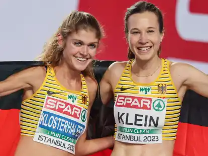 Hanna Klein setzte sich bei der Hallen-EM &uuml;ber 3000 Meter gegen Konstanze Klosterhalfen durch.