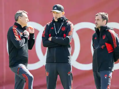 Arbeiten schon viele Jahre zusammen: Arno Michels (l-r), Thomas Tuchel und Zslot Loew.