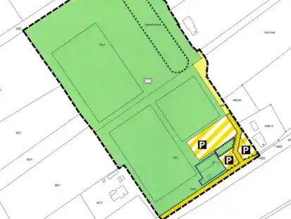 Die Sportanlage des TuS Sillenstede an der Jeverschen Landstra&szlig;e (unten rechts, diagonal verlaufend) wird erneuert und erweitert. Geplant ist au&szlig;erdem ein gr&ouml;&szlig;erer Parkplatz.