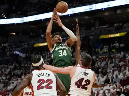 Milwaukees Superstar Giannis Antetokounmpo konnte die Niederlage gegen die Miami Heat nicht verhindern.
