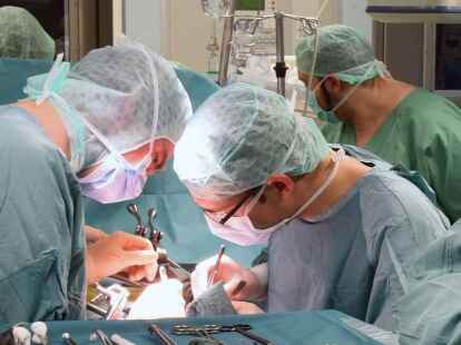 Im Transplantationszentrum am Leipziger Universit&auml;tsklinikum wird eine Niere beim Empf&auml;nger transplantiert.