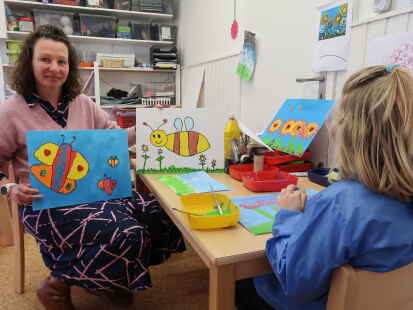 Kunstaktion im Kindergarten Wittmund: Kleine werden zu großen Künstlern