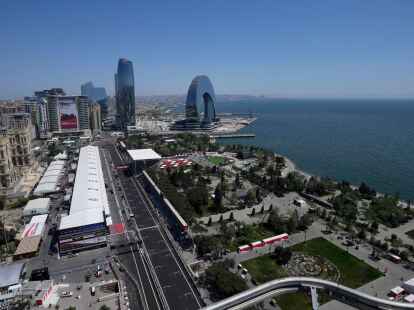 Ein Blick auf die Rennstrecke von Baku.