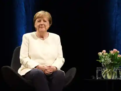 Angela Merkel spricht auf der Leipziger Buchmesse &uuml;ber ihr Leben.